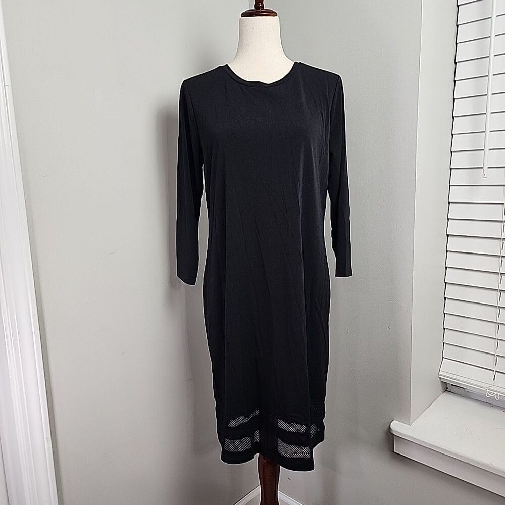 Michael Kors Women's Black Long Sleeve Cocktail Sheath Dress Size Large